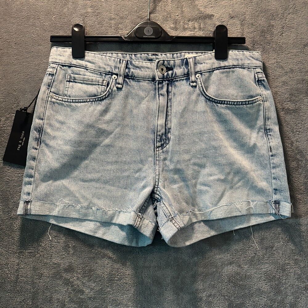 NWT NEW rag & bone Dylan Cuffed Denim Shorts Size 29 Palmer Acid Wash Cutoff